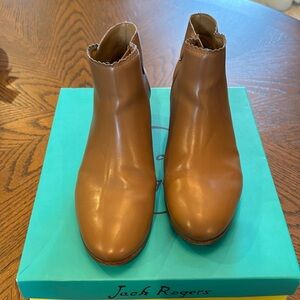 Jack Rogers Bailee Booties in Cognac, size 8, original box included